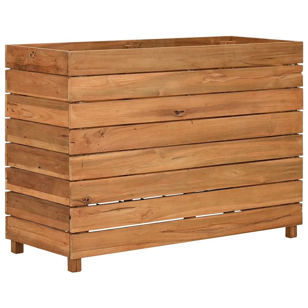 Vaso/floreira 100x40x72 cm madeira de teca reciclada e aço