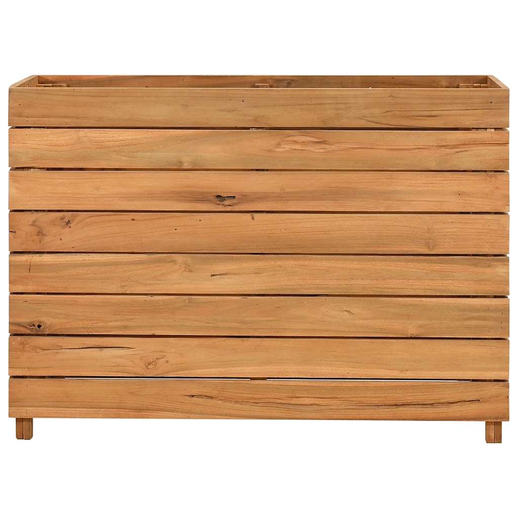 Vaso/floreira 100x40x72 cm madeira de teca reciclada e aço