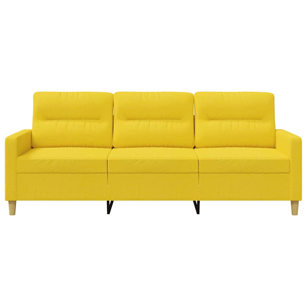 Sofá de 3 lugares 180 cm tecido amarelo-claro