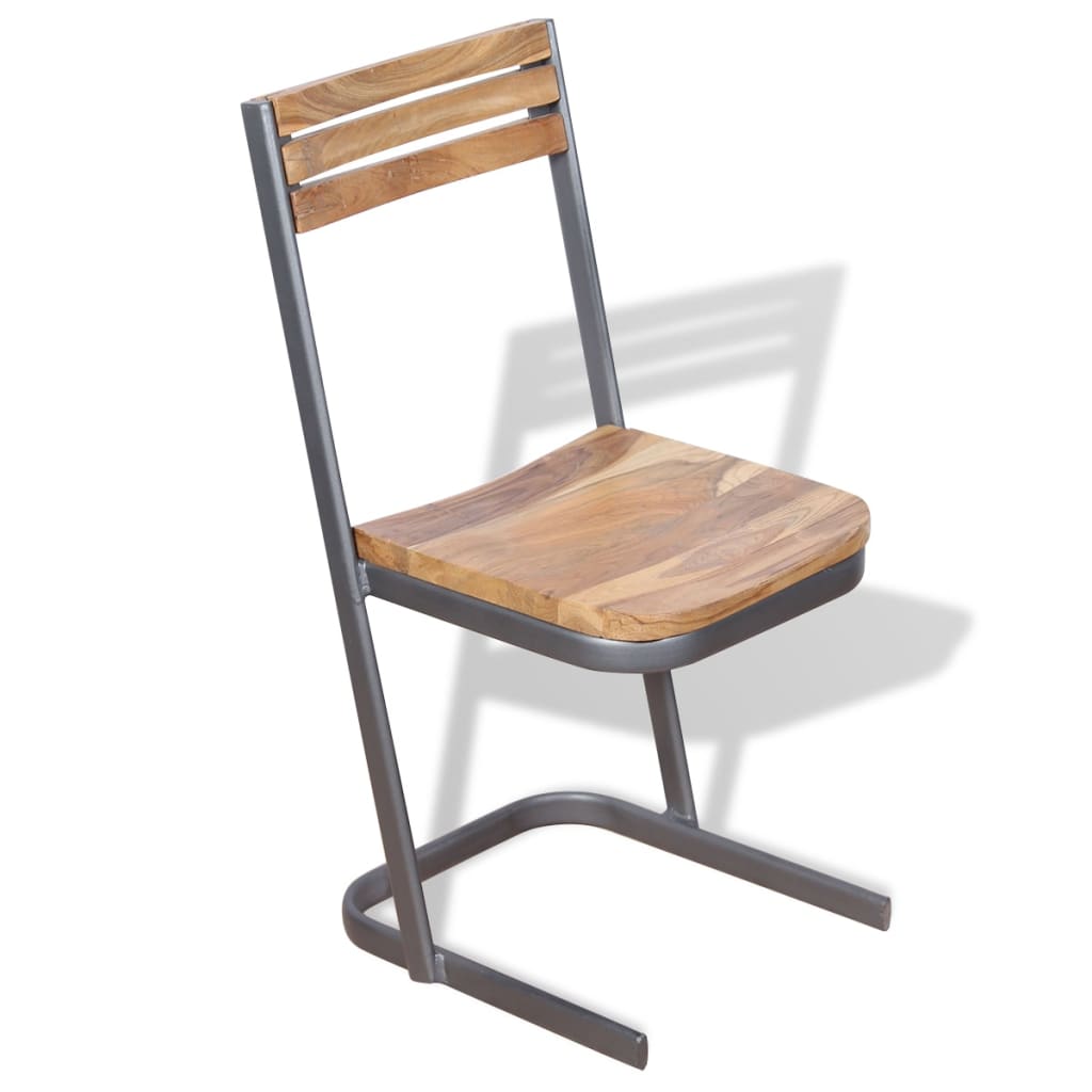Cadeiras de jantar 2 pcs madeira teca maciça