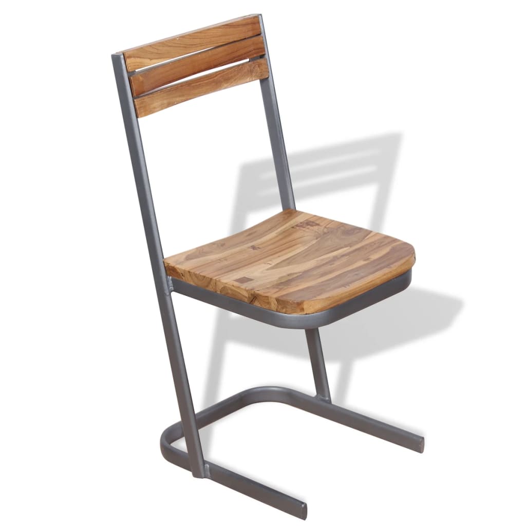 Cadeiras de jantar 2 pcs madeira teca maciça