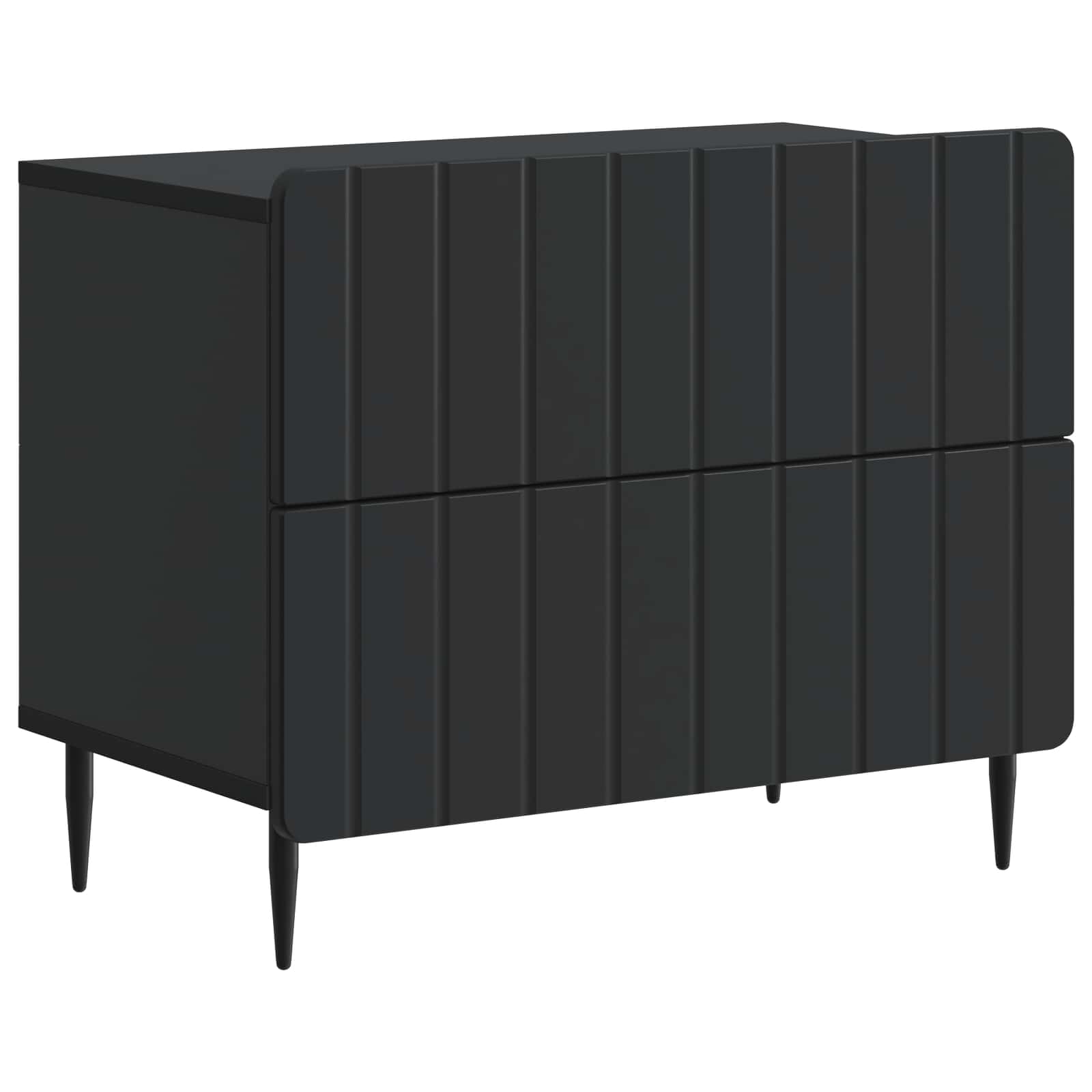 Armário de cabeceira com gaveta preto 62 x 34,5 x 49,5 cm