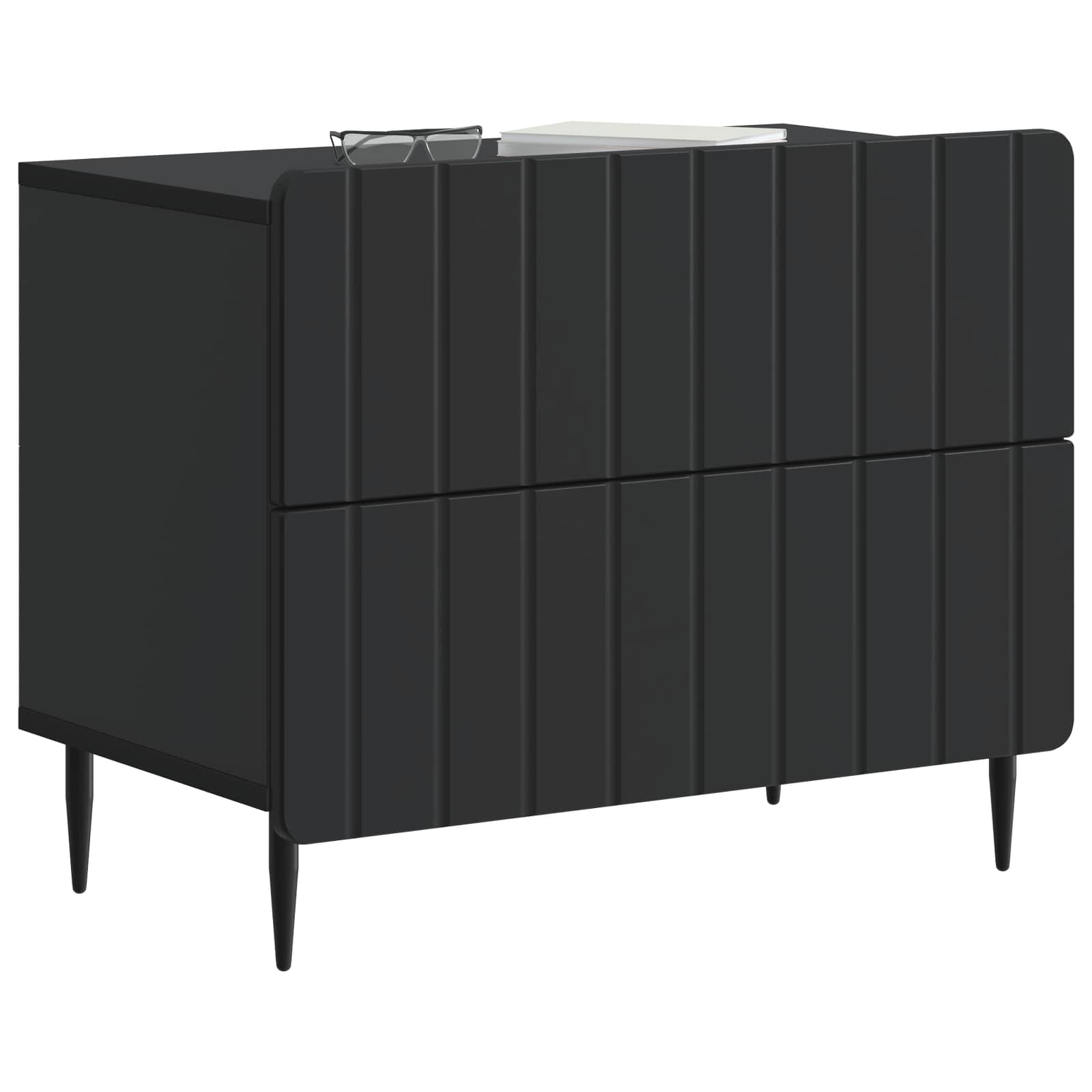 Armário de cabeceira com gaveta preto 62 x 34,5 x 49,5 cm
