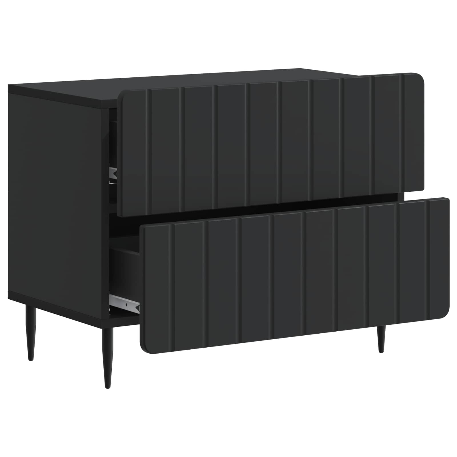 Armário de cabeceira com gaveta preto 62 x 34,5 x 49,5 cm