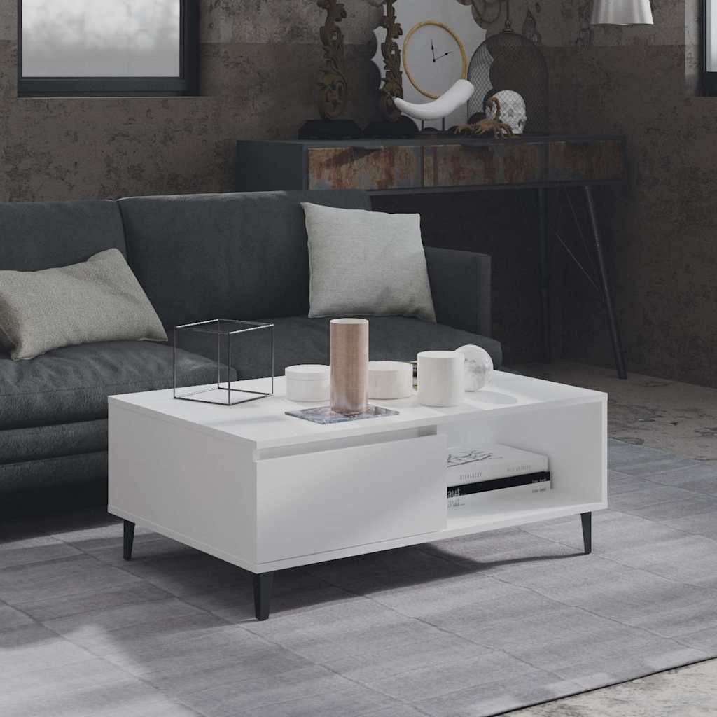 Mesa de centro 90x60x35 cm contraplacado branco