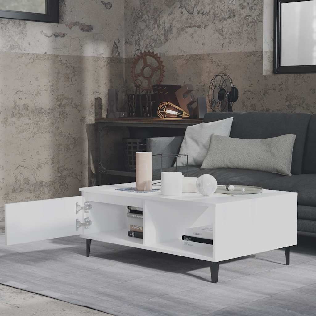 Mesa de centro 90x60x35 cm contraplacado branco