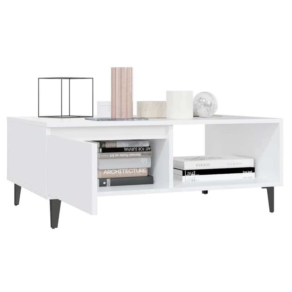 Mesa de centro 90x60x35 cm contraplacado branco