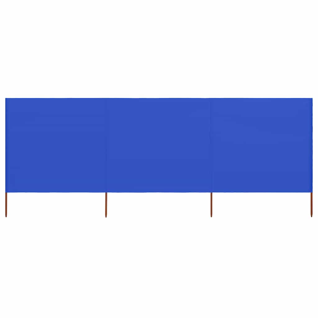Para-vento com 3 painéis em tecido 400x120 cm azul-ciano