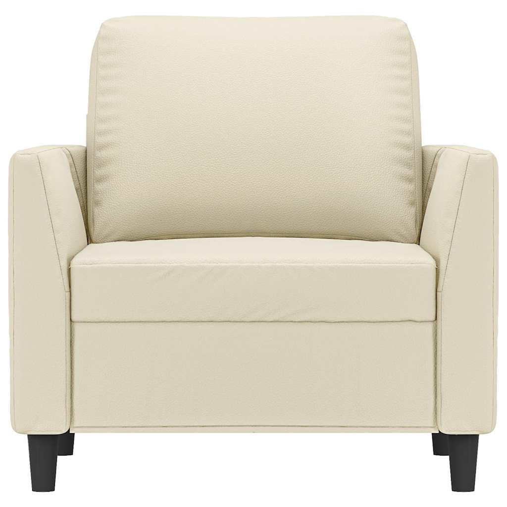 Poltrona 60 cm couro artificial creme