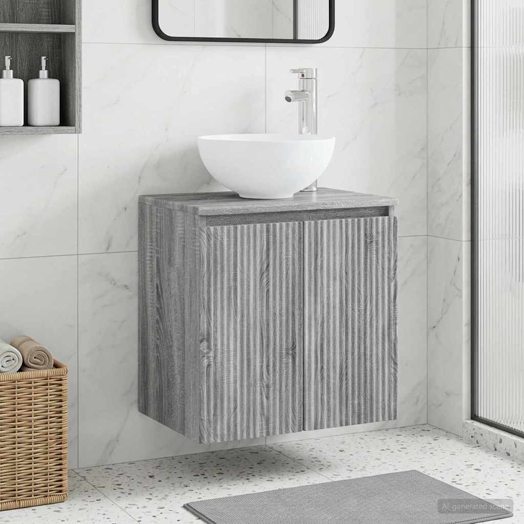 Vaidade com pia suspensa sonoma cinzento 49,5 x 35 x 63 cm