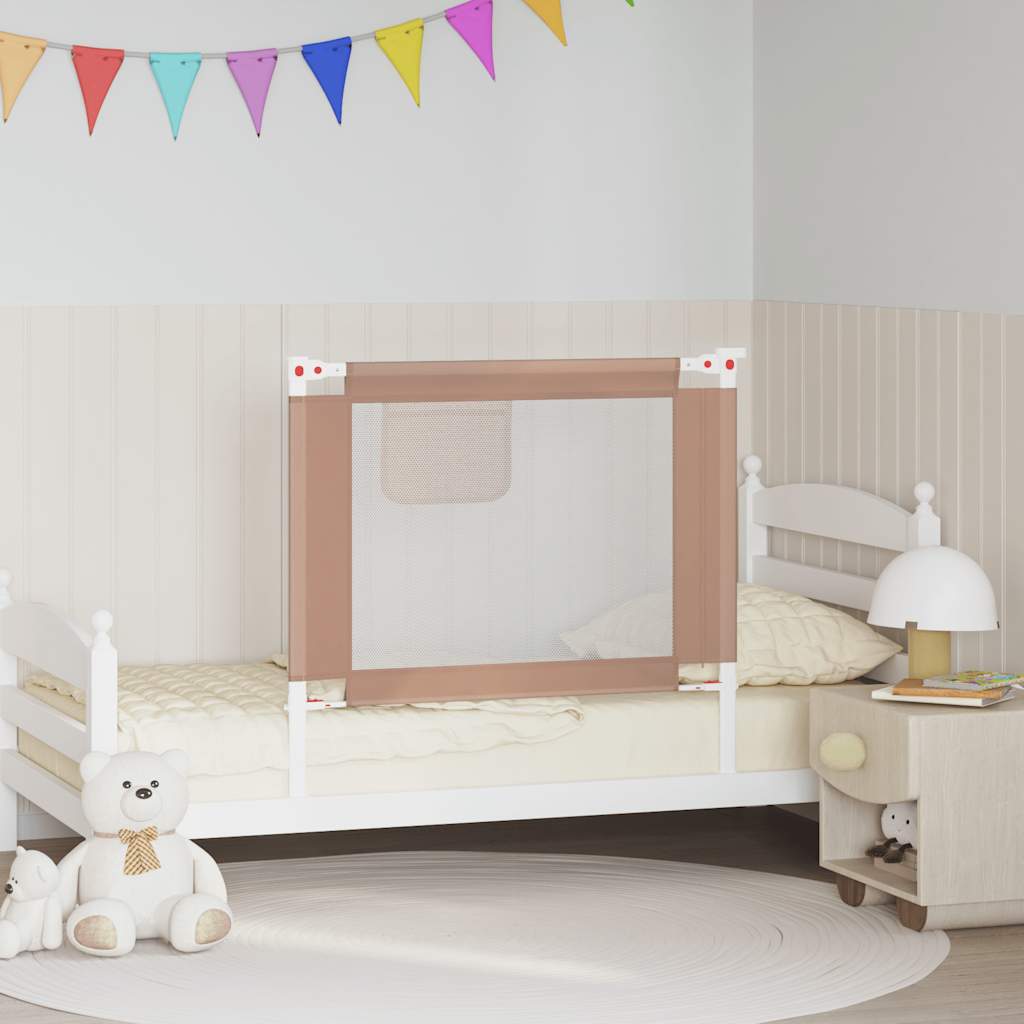 Barra segur. p/ cama infantil tecido 90x25 cm cinza-acastanhado