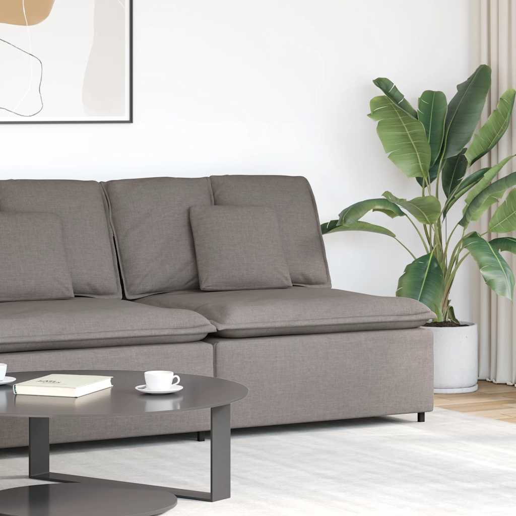 Módulo central para sofá modular com almofadas, cor taupe, 100 cm