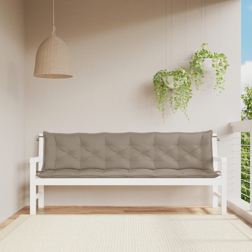 Almofadões banco jardim 2 pcs tecido oxford cinza-acastanhado