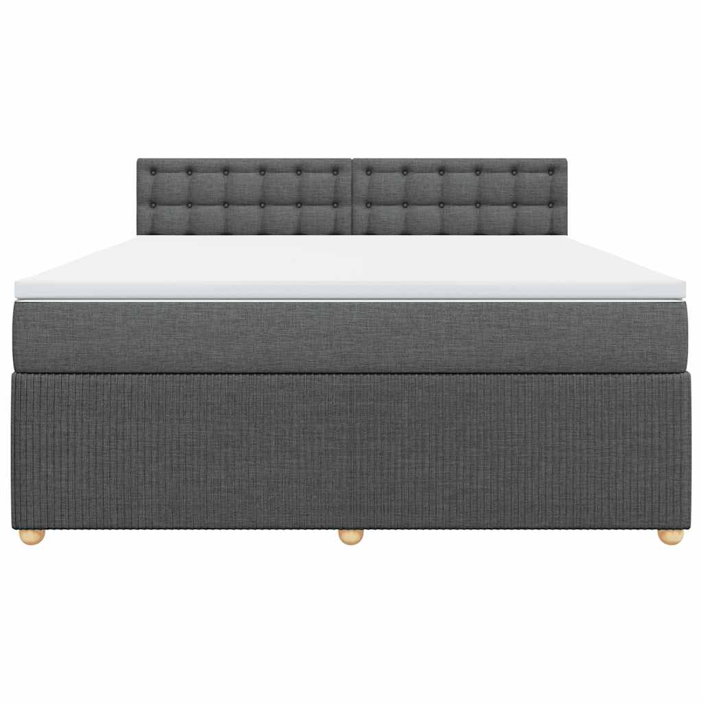 Cama com molas/colchão 180x200 cm tecido cinzento-escuro