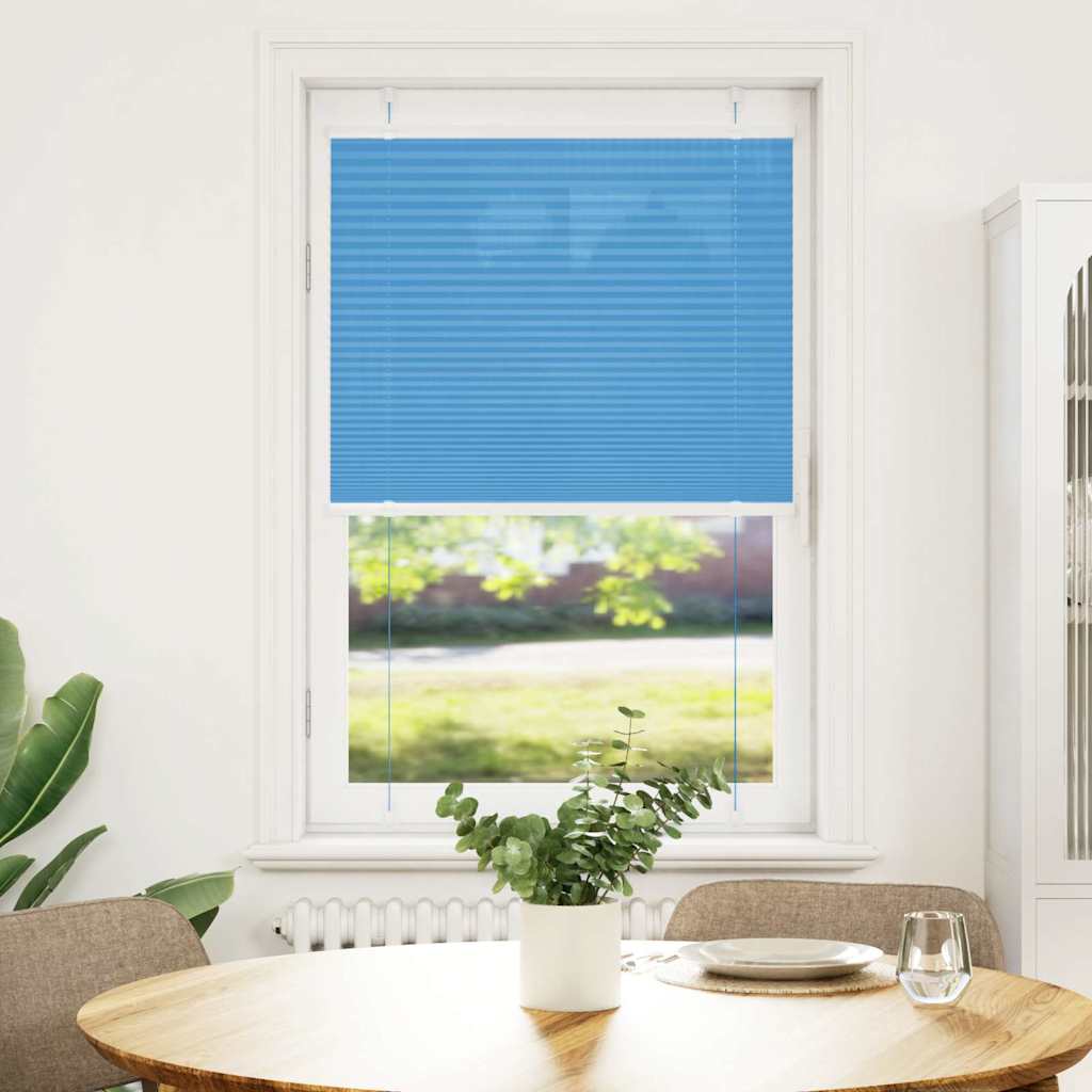 Azul plissada cega 80x100 cm largura tecido 79,4 cm poliéster