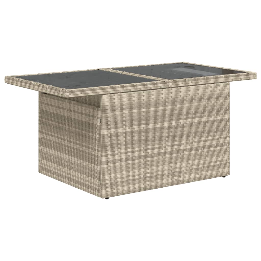 7 Pcs conj. sofás jardim com almofadões vime PE cinzento-claro