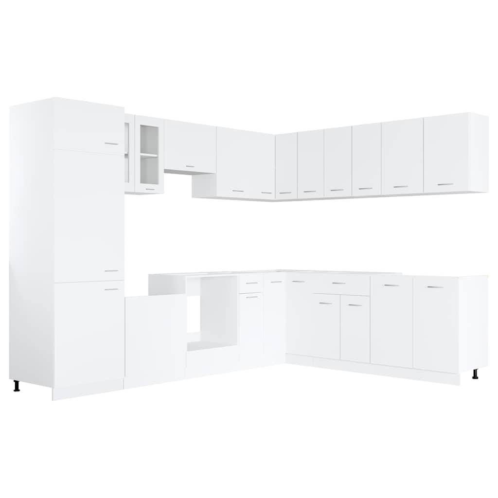 14 Pcs conjunto armários de cozinha derivados de madeira lyon branco