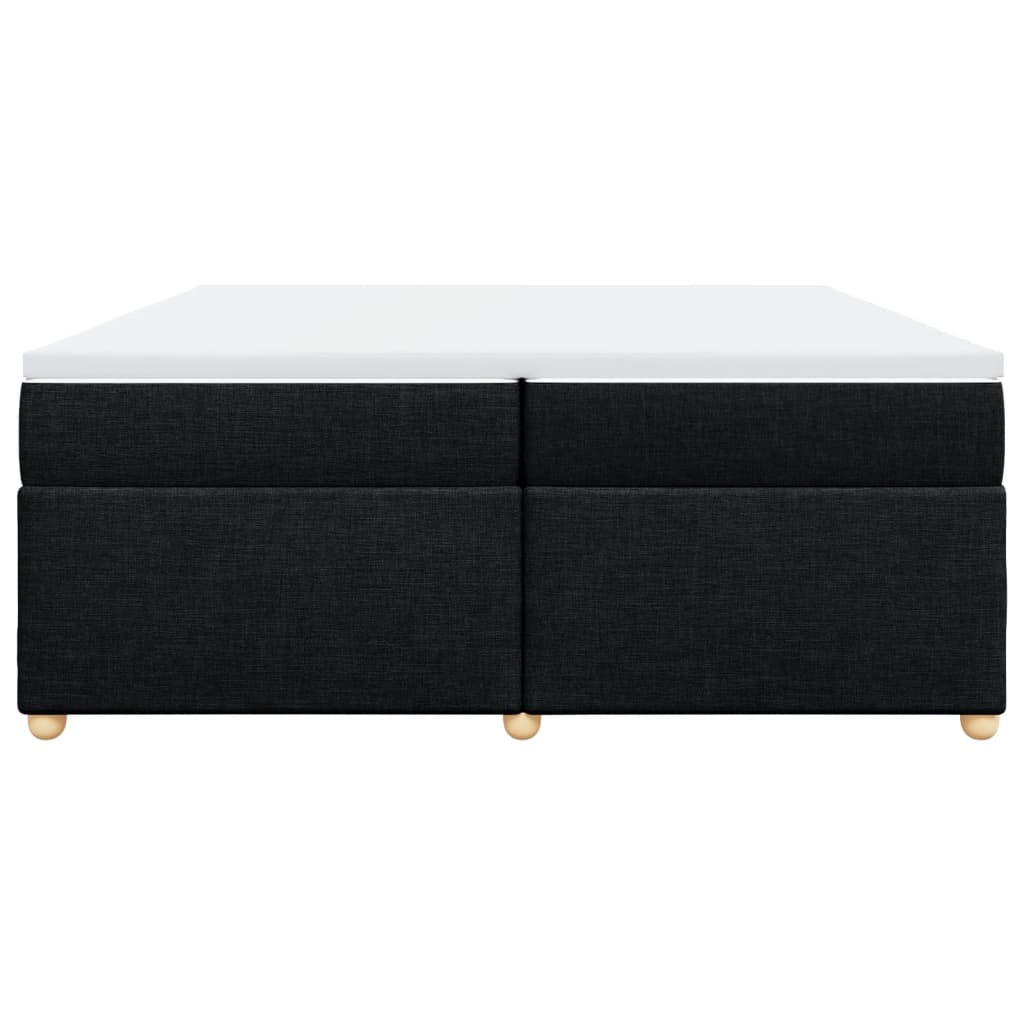 Cama com molas/colchão 200x200 cm tecido preto
