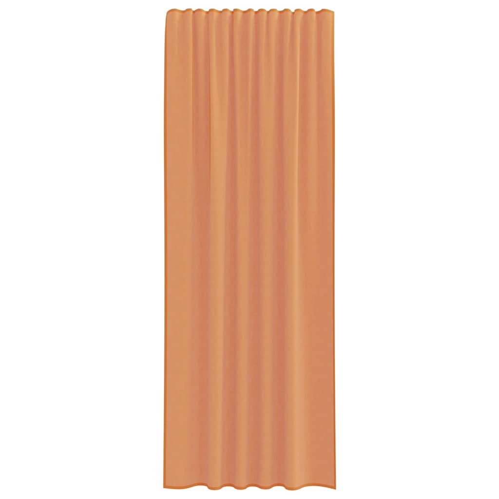 Cortinas de voile com bolsos para varão 2 pcs terracota