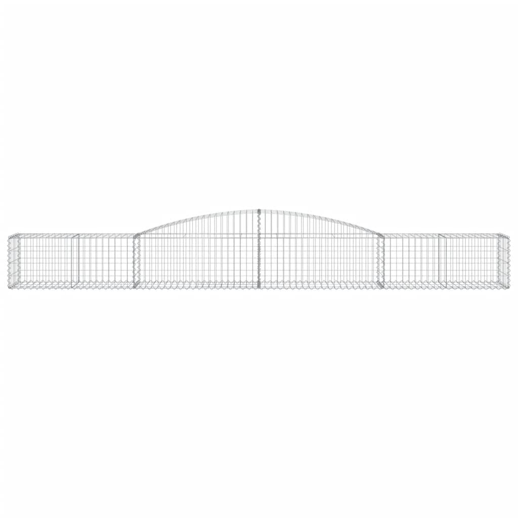 Cestos gabião arqueados 8 pcs 400x50x40/60 cm ferro galvanizado