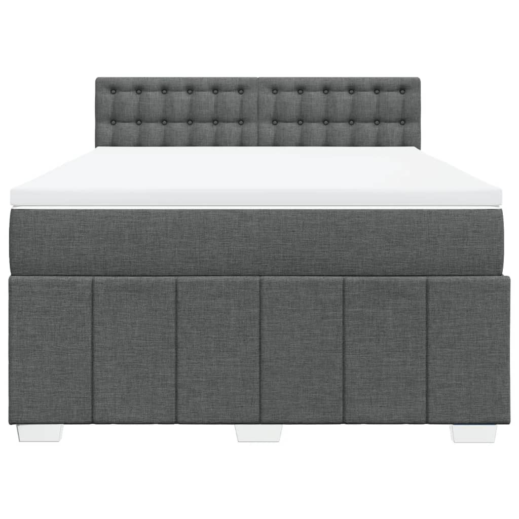 Cama com molas/colchão 160x200 cm tecido cinzento-escuro