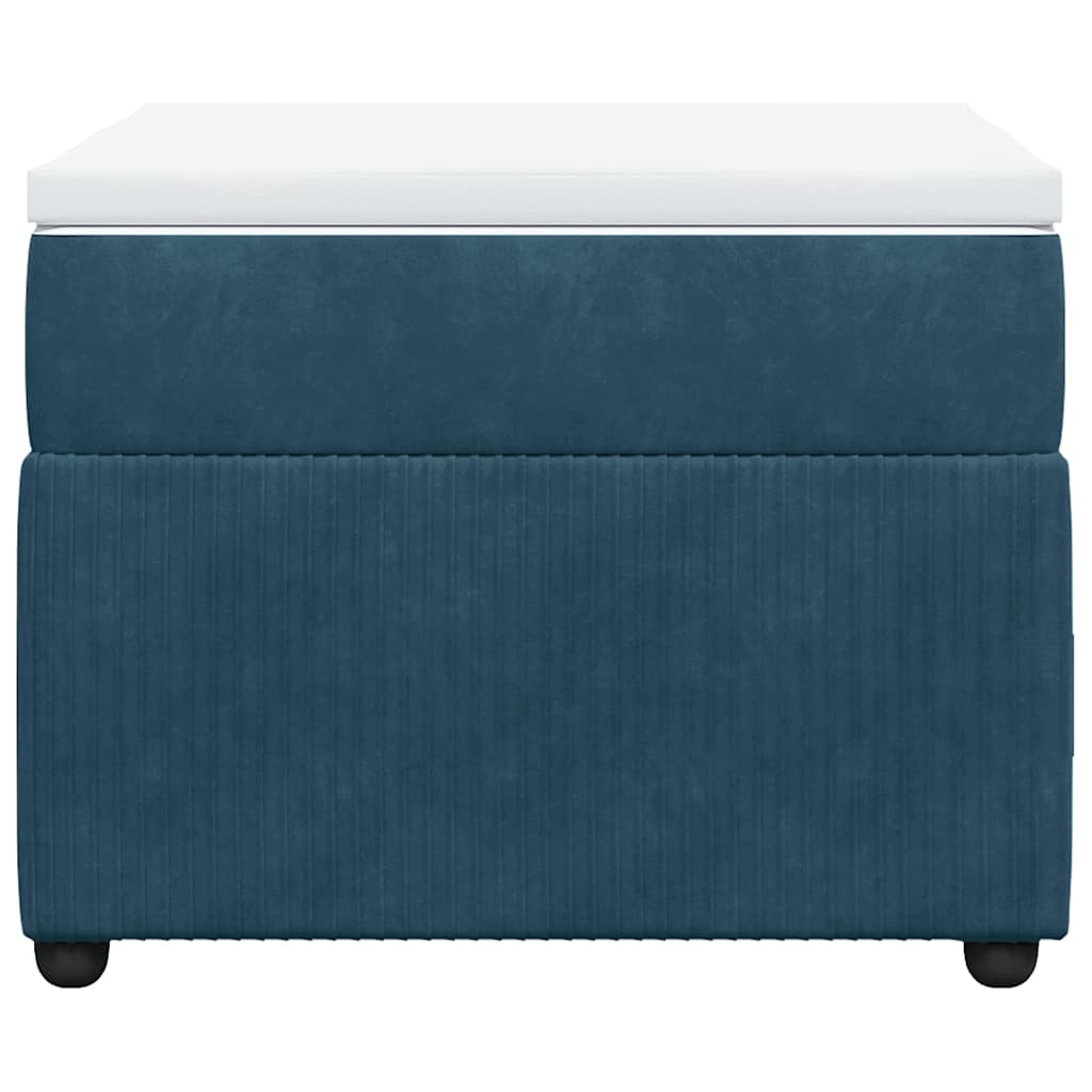 Cama com molas/colchão 80x200 cm veludo azul-escuro