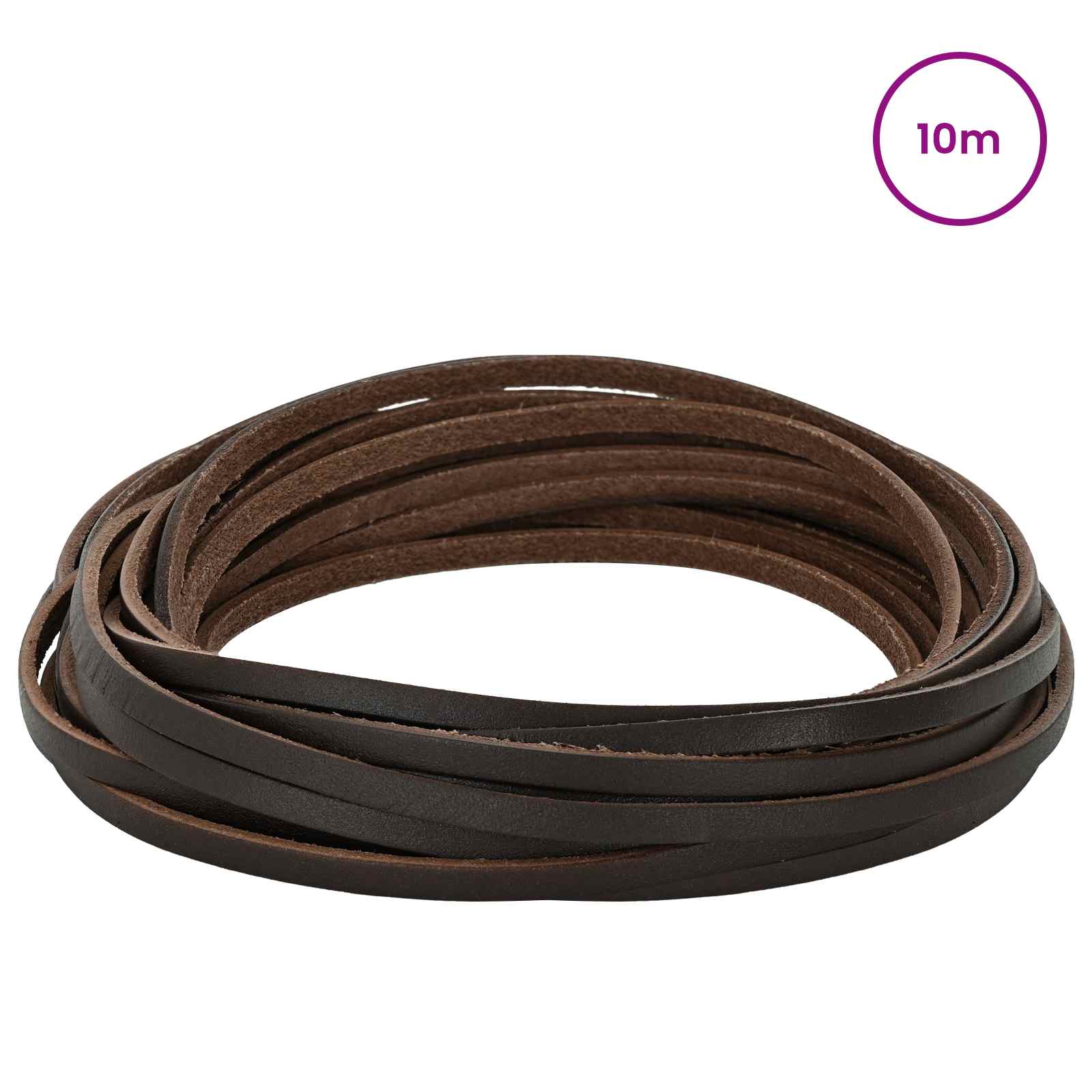 Pulseira de couro marrom escuro 1000 x 0,3 cm couro