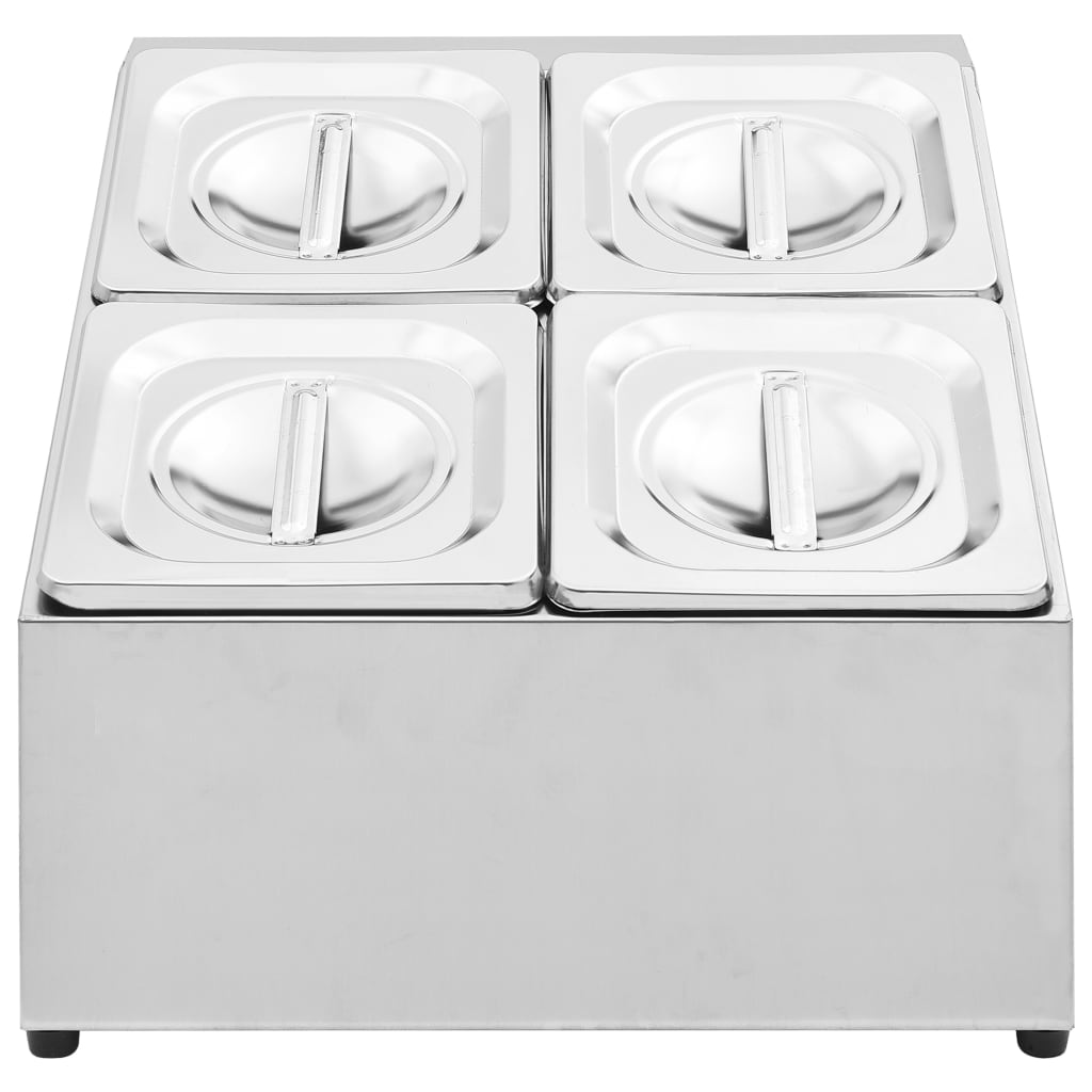 Suporte gastronorm c/ 4 recipientes gn 1/6 aço inoxidável