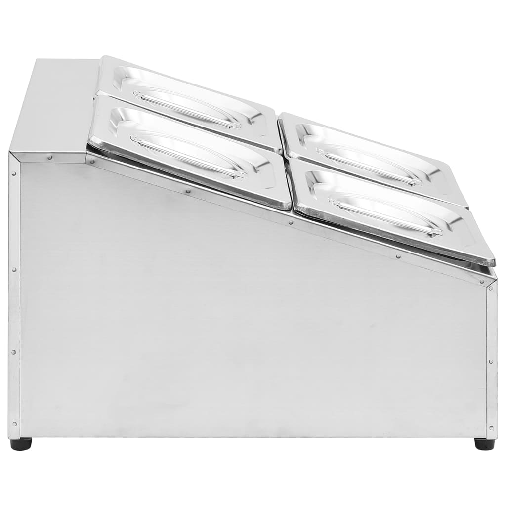 Suporte gastronorm c/ 4 recipientes gn 1/6 aço inoxidável