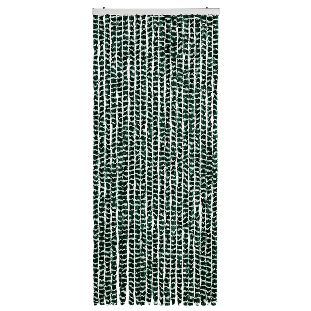 Cortina anti-insetos 90x220 cm chenille verde e branco