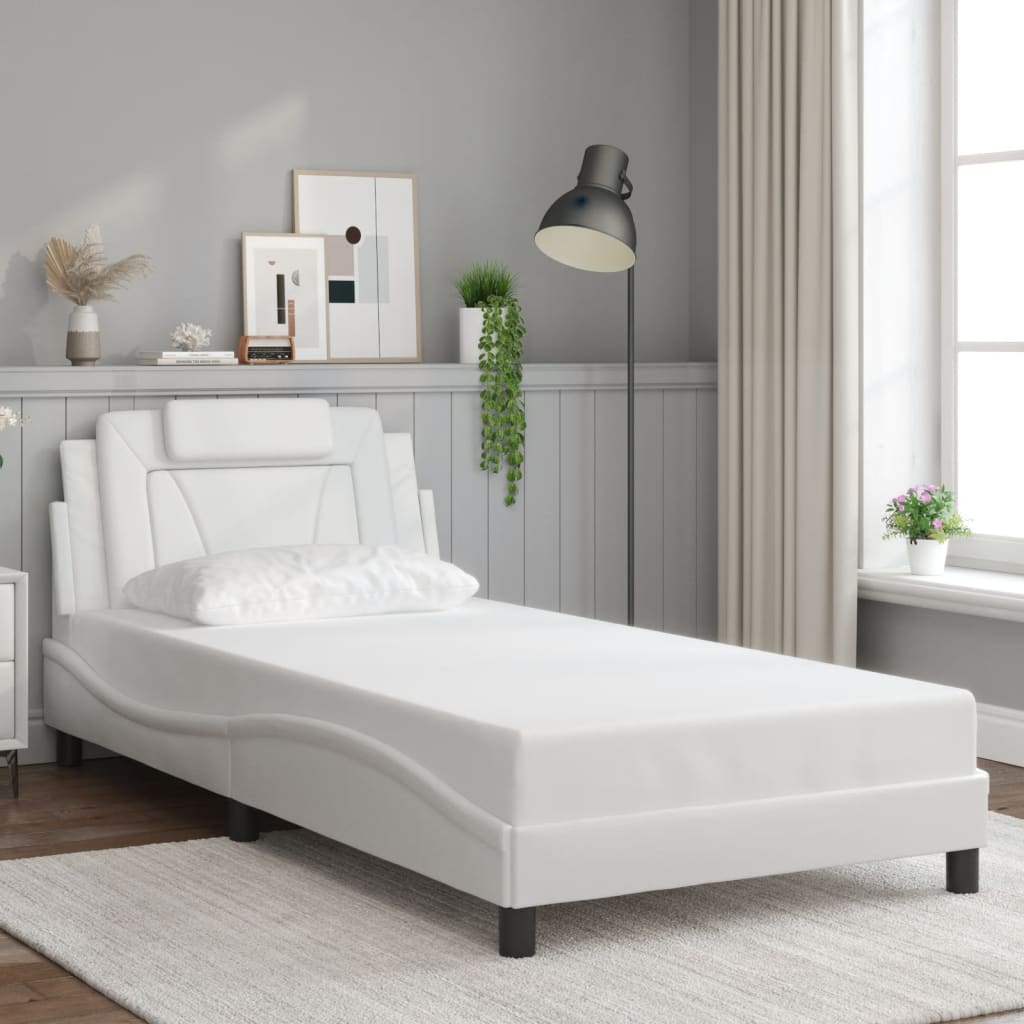Estrutura de cama viana com LED sem colchão 100x200 cm branco