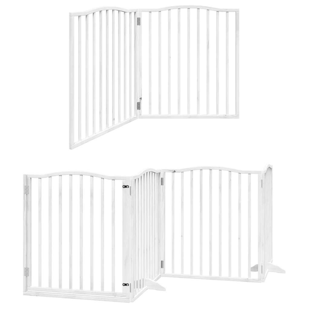 Portão p/ cães com porta dobrável 10 painéis 800cm álamo branco