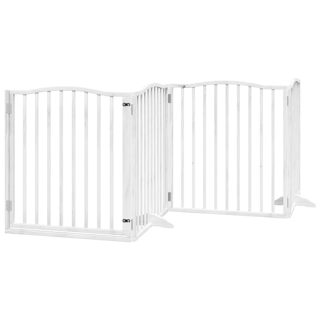 Portão p/ cães com porta dobrável 10 painéis 800cm álamo branco