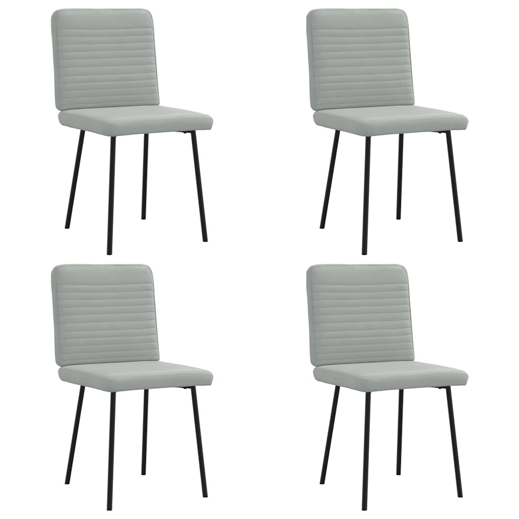 Cadeiras de jantar 4 pcs veludo cinzento-claro
