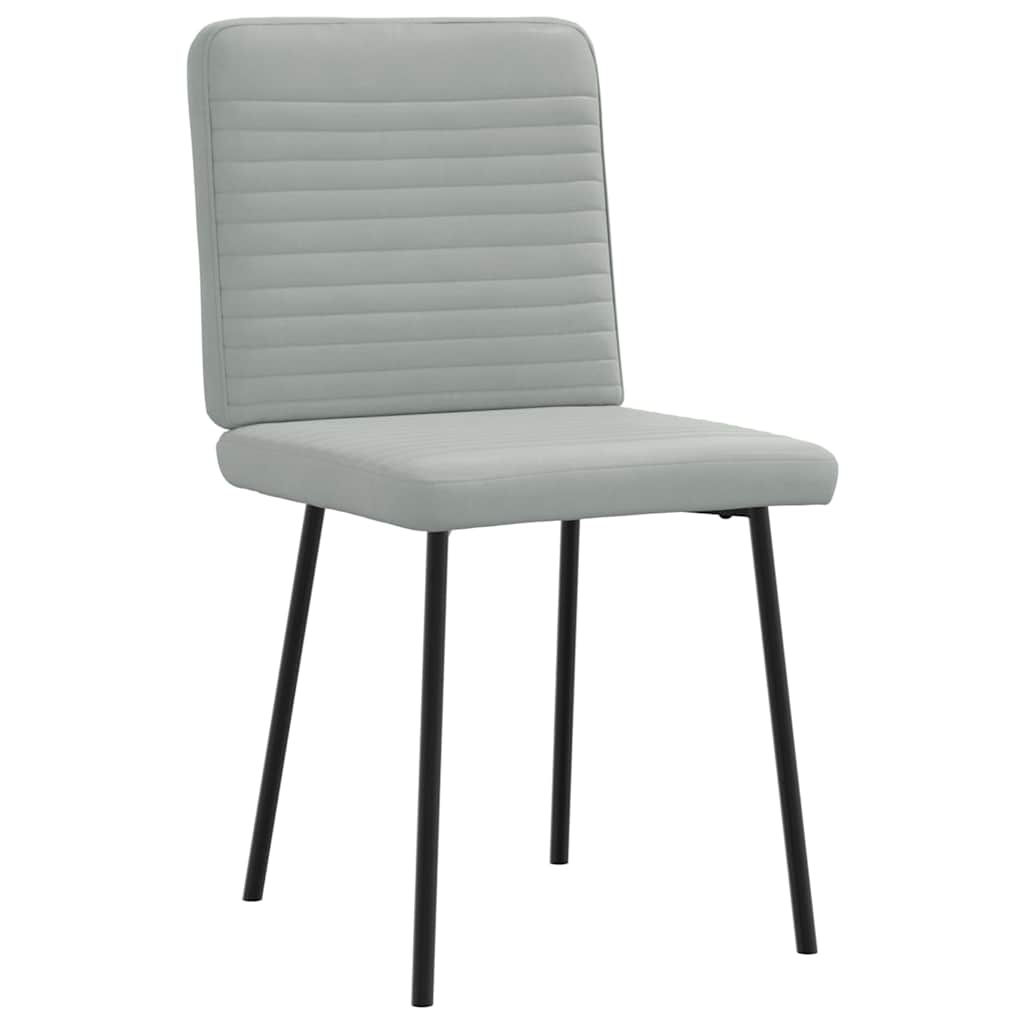 Cadeiras de jantar 4 pcs veludo cinzento-claro