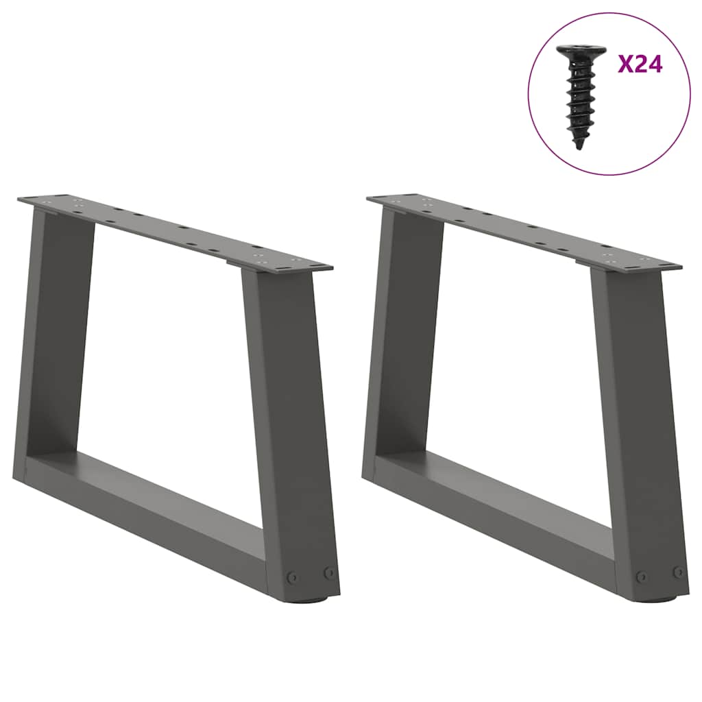 Pés para mesa de centro em v, 2 peças, antracite, 70x(30-31,3) cm, aço