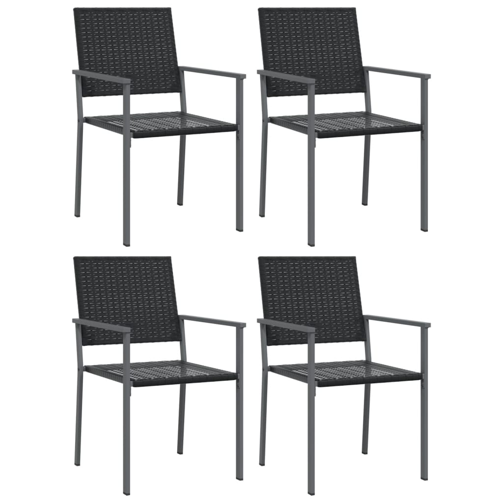 5 Pcs conjunto de jantar p/ jardim vime PE e aço