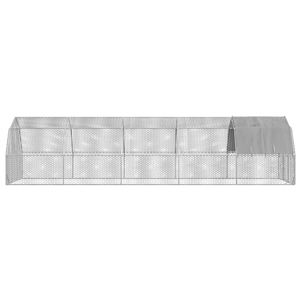 Corrida de galinhas com telhado 2,5x10x2,25 m aço galvanizado
