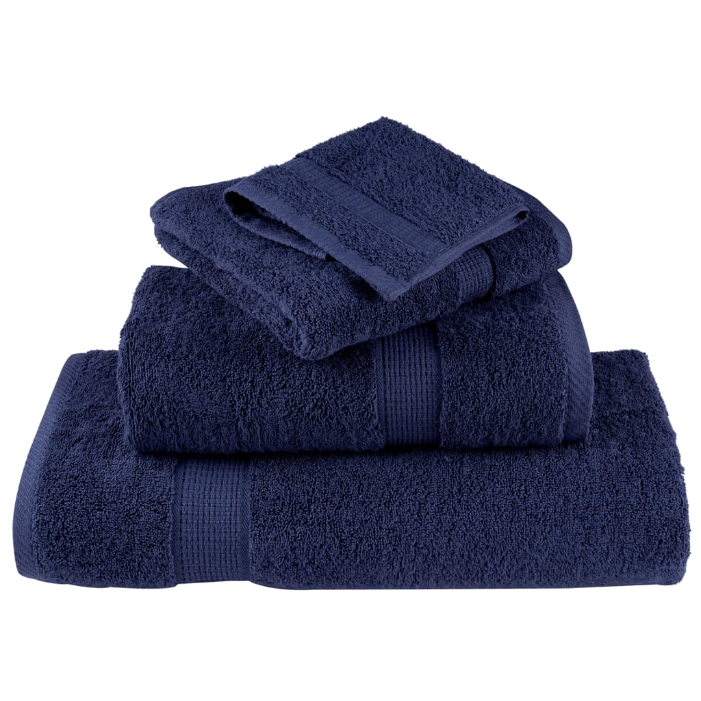 8Pcs conjunto toalha premium solund 600 gsm azul-marinho