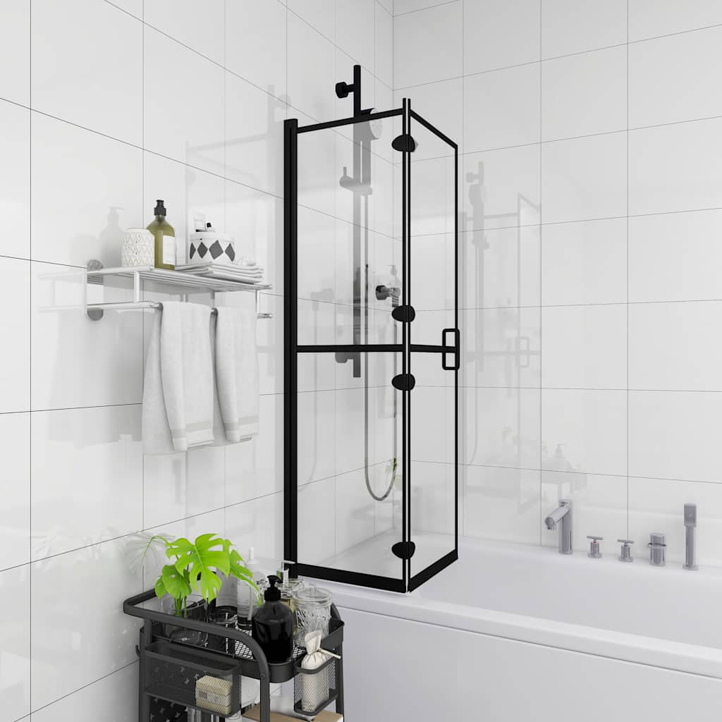 Divisória de chuveiro dobrável esg 100x140 cm preto