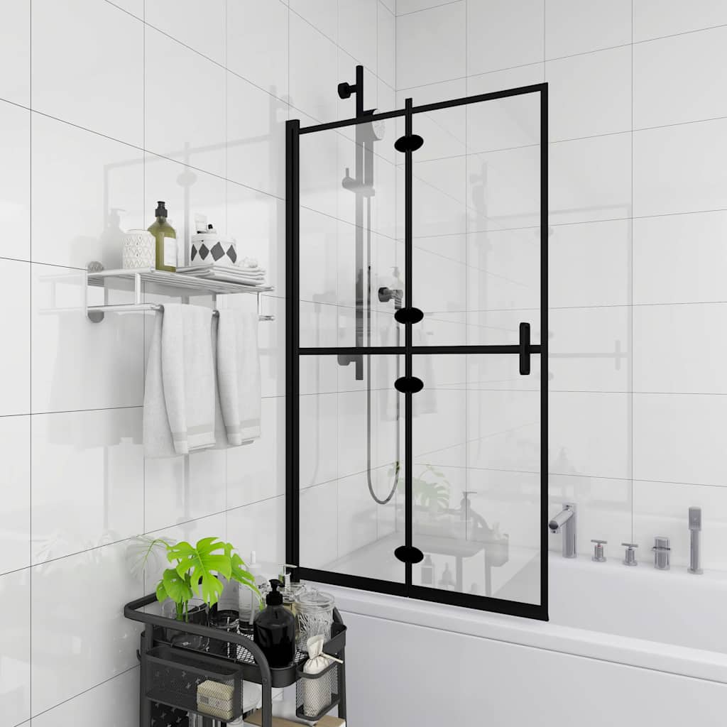 Divisória de chuveiro dobrável esg 100x140 cm preto