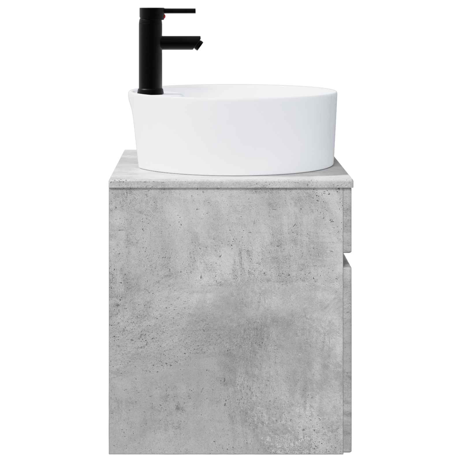 Vanidade de pia de parede cinzento cimento 49 x 44,5 x 65 cm