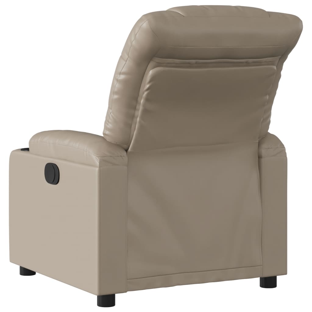 Poltrona reclinável couro artificial cor cappuccino