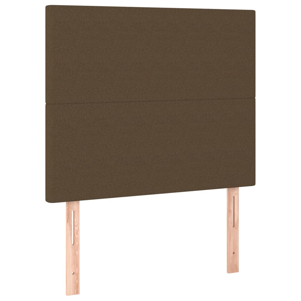 Cabeceira de cama c/ luzes LED tecido 90x5x118/128 cm castanho