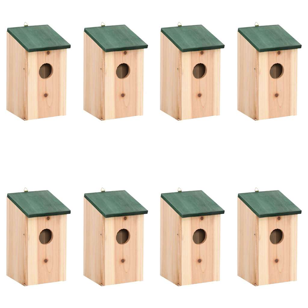 Casas para pássaros 8 pcs madeira 12x12x22 cm