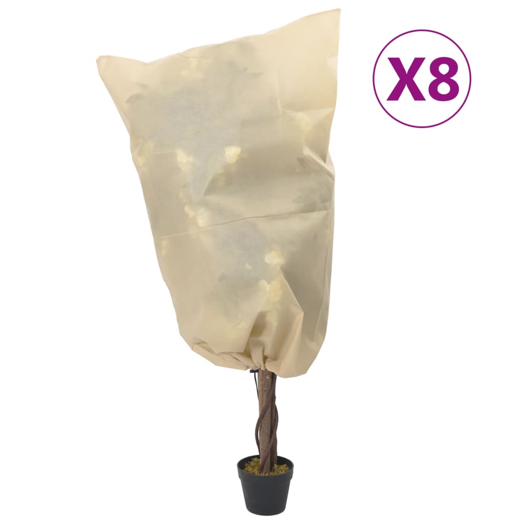Coberturas para plantas com cordão 8 pcs 70 g/m² 0,8x1,2 m