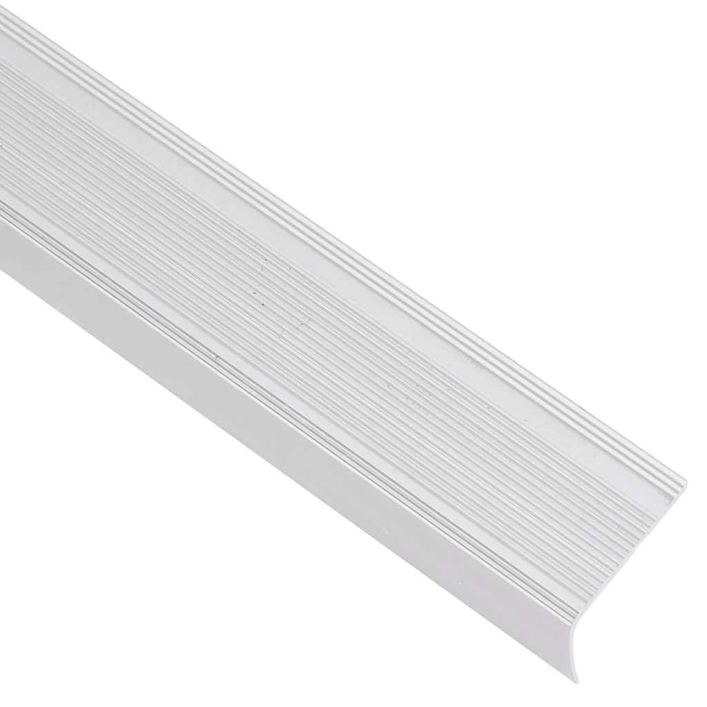 Perfis de escada em forma de l 15 pcs 90 cm alumínio prateado