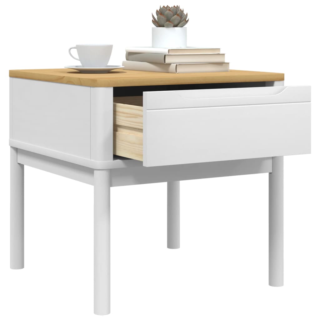 Mesa para candeeiro floro 55x55x54 cm pinho maciço branco
