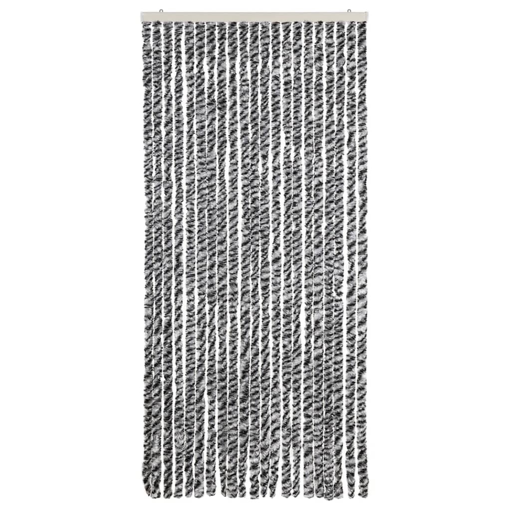 Cortina anti-insetos 90x220 cm chenille cinzento/preto/branco