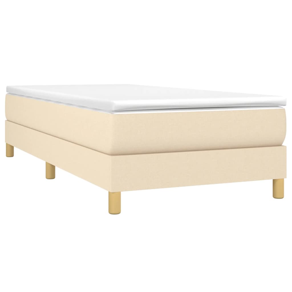 Estrutura de cama com molas 90x190 cm tecido creme
